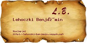 Lehoczki Benjámin névjegykártya